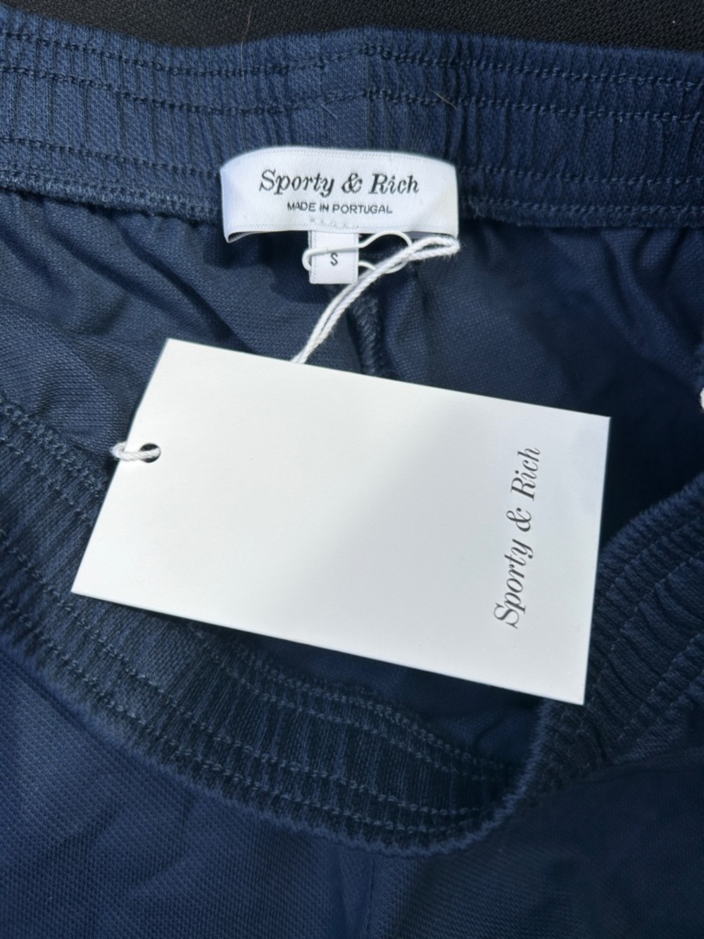 Sporty & Rich Women’s Small Embroidered Blue Tennis Shorts - Picture 5 of 5